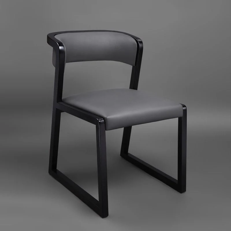 Open achterkant stoel industriële stijl PU lederen eetkamerstoelen voor thuis Clearhalo