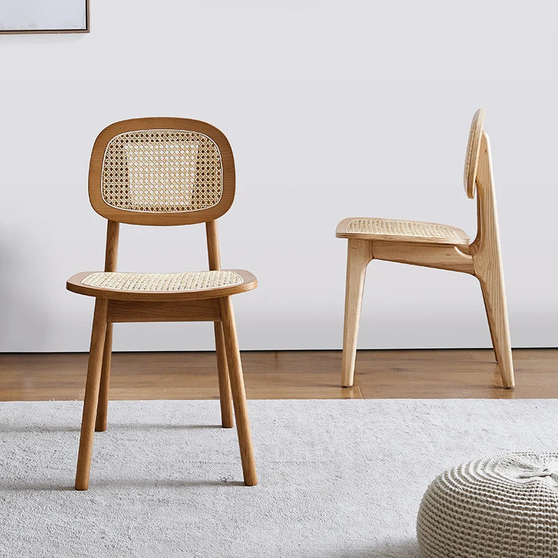 Open achterzijstoel Scandinavisch design houten eetkamerstoelen Clearhalo