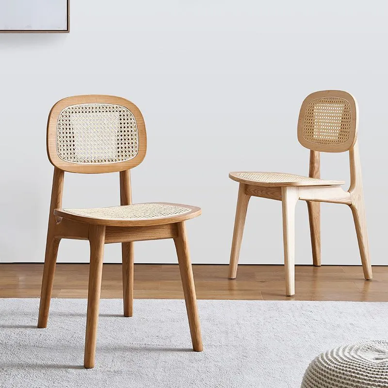 Open achterzijstoel Scandinavisch design houten eetkamerstoelen Clearhalo