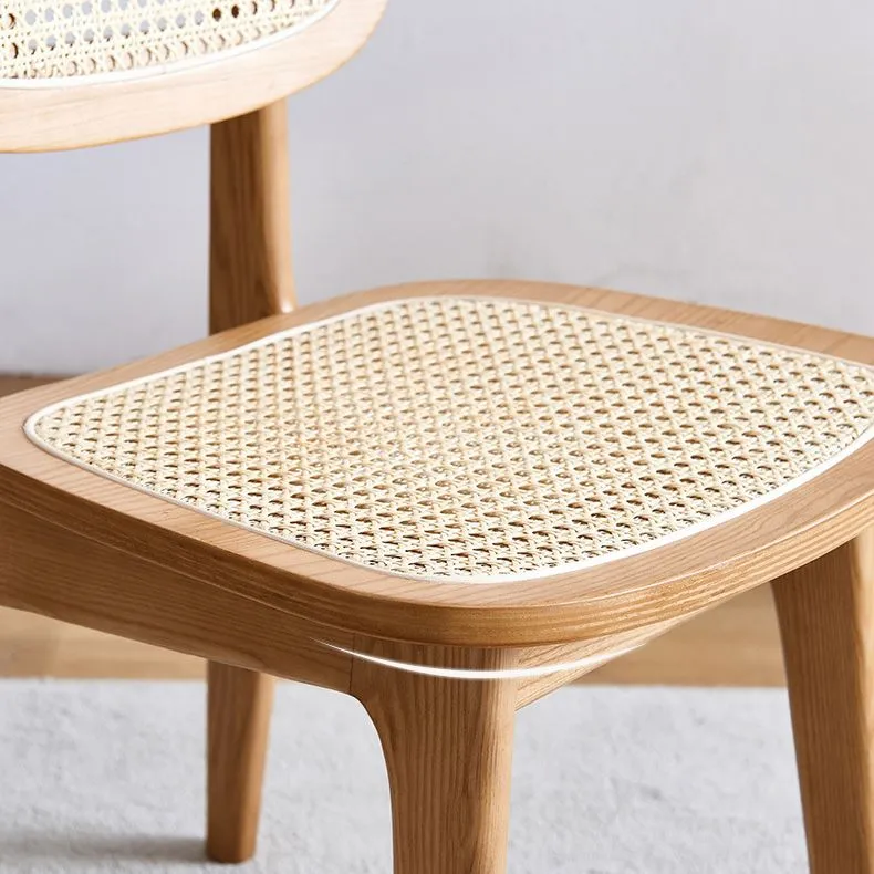 Open achterzijstoel Scandinavisch design houten eetkamerstoelen Clearhalo