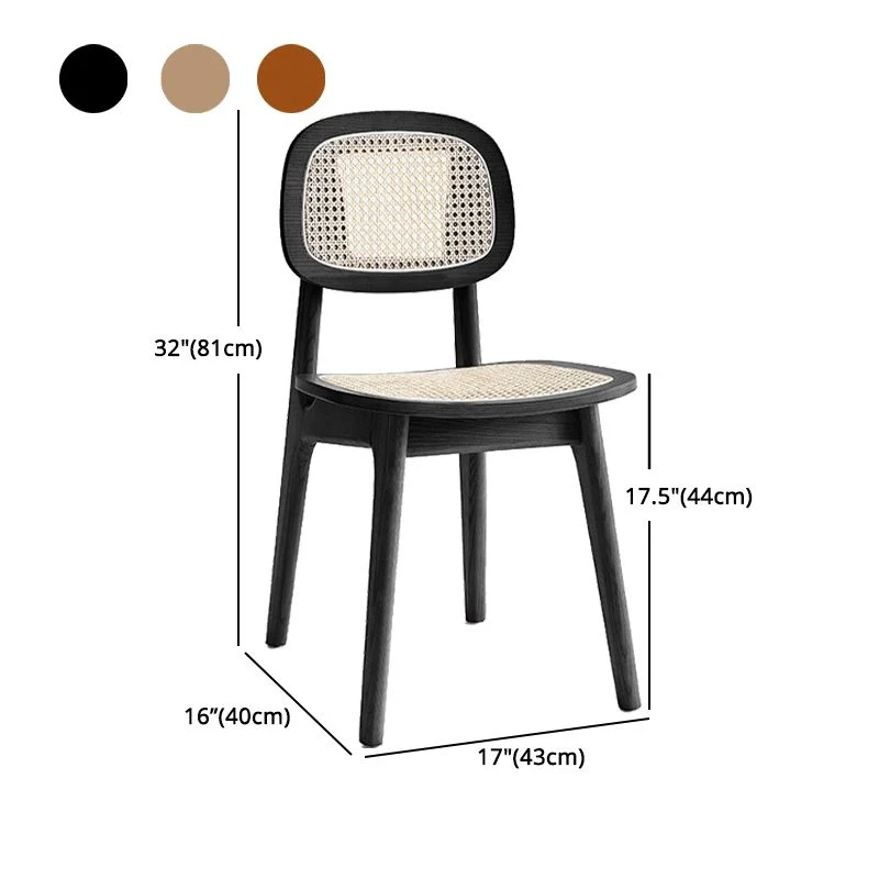 Open achterzijstoel Scandinavisch design houten eetkamerstoelen Clearhalo