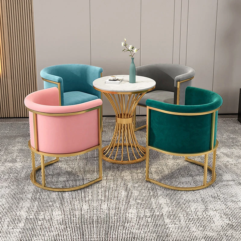 Parsons fauteuil met fluwelen gouden onderstel eetkamerstoel voor eetkamer Clearhalo