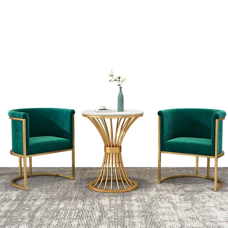 Parsons fauteuil met fluwelen gouden onderstel eetkamerstoel voor eetkamer Clearhalo