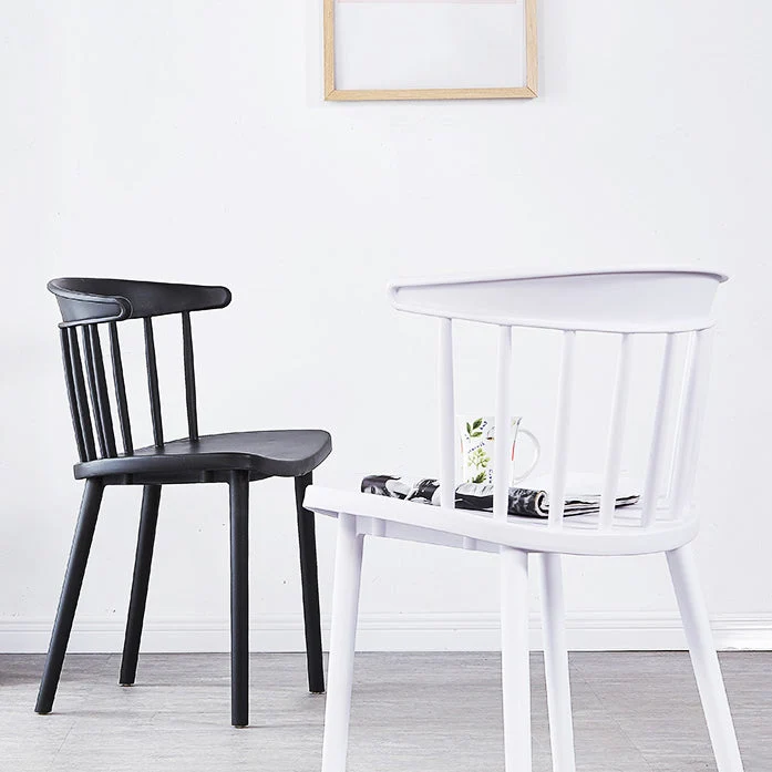 Plastic Scandinavische bijzetstoel met Windsor-achterkant, binnen-buitenstoel Clearhalo