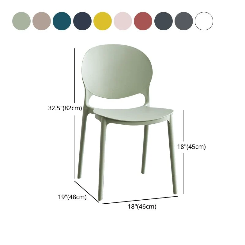 Plastic Scandinavische stoel voor binnen en buiten met open achterkant Clearhalo
