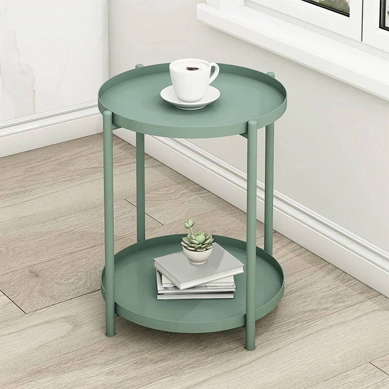 4 poten Basisontwerp Ijzer Materiaal Groen/wit/zwart/geel Bijzettafel Ronde bijzettafel Clearhalo