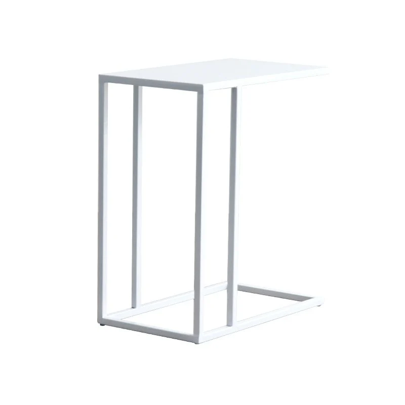 Rechthoekige bijzettafel uit het midden van de eeuw, metalen C-bijzettafel van 17,7 inch Clearhalo