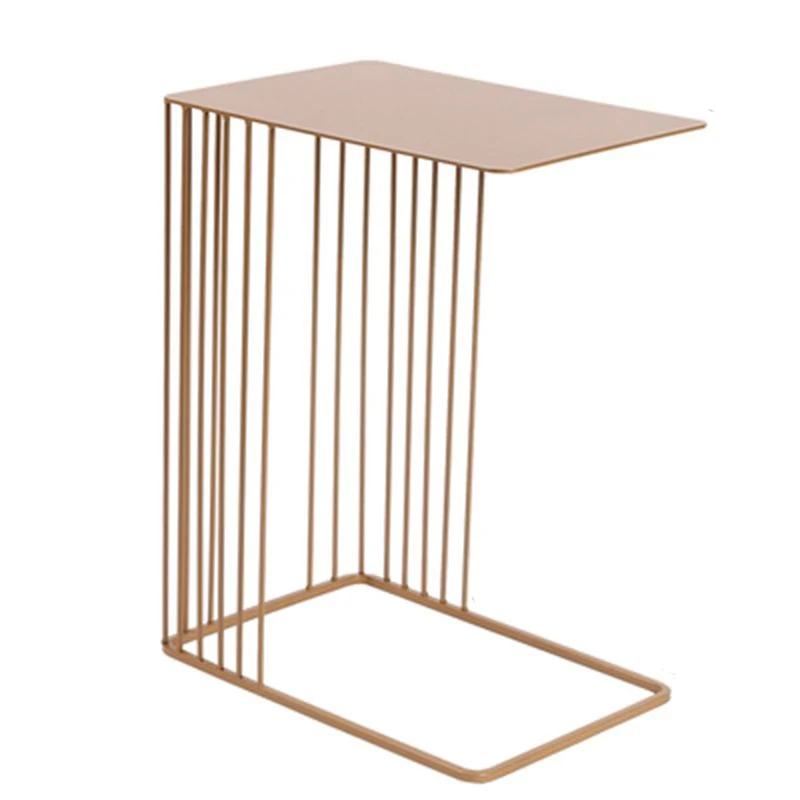 Rechthoekige bijzettafel uit het midden van de eeuw, metalen C-bijzettafel van 17,7 inch Clearhalo
