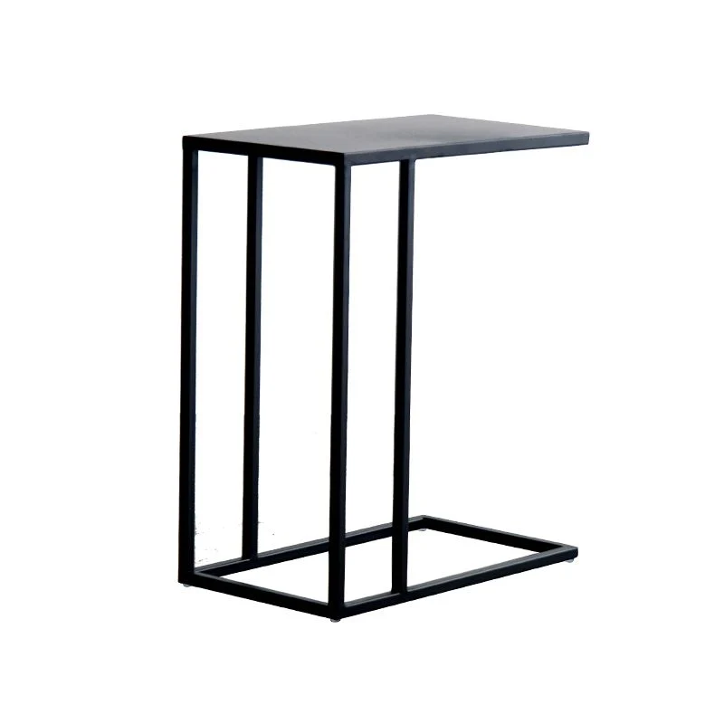 Rechthoekige bijzettafel uit het midden van de eeuw, metalen C-bijzettafel van 17,7 inch Clearhalo