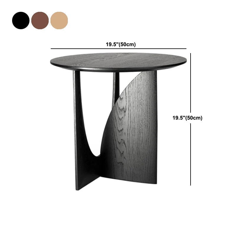 Ronde abstracte basisontwerp massief houten tafelbord Scandinavische stijl bijzettafel Clearhalo