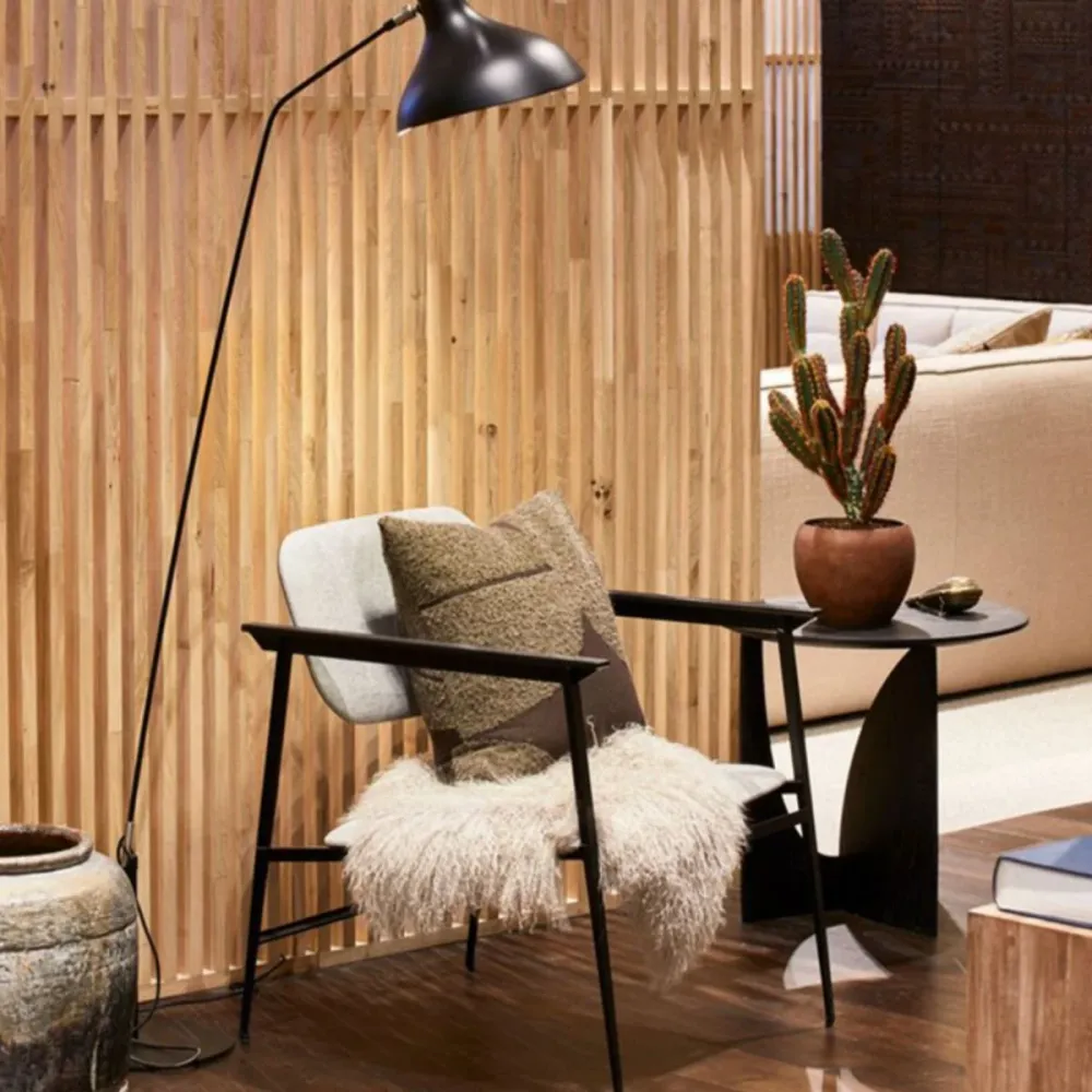 Ronde abstracte basisontwerp massief houten tafelbord Scandinavische stijl bijzettafel Clearhalo