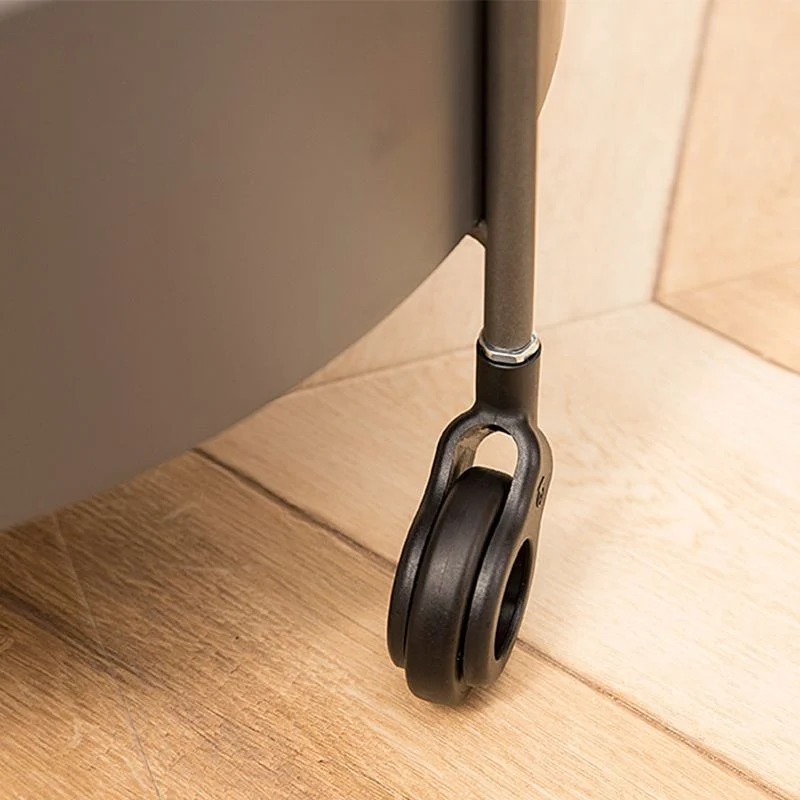 Ronde bijzettafel van keramiek, 60 cm hoge bijzettafel met ijzeren onderstel en plank Clearhalo