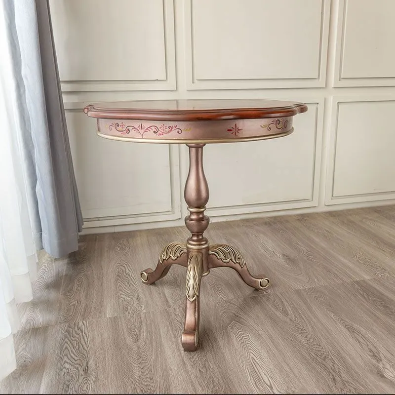 Ronde massief houten tafel traditionele stijl met bijzettafel met 3 poten Clearhalo
