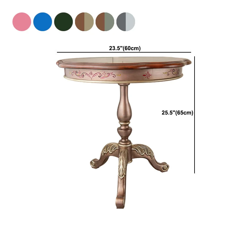 Ronde massief houten tafel traditionele stijl met bijzettafel met 3 poten Clearhalo