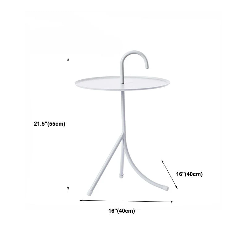 Ronde metalen bijzettafel met 3 poten middeleeuwse moderne stijl Clearhalo