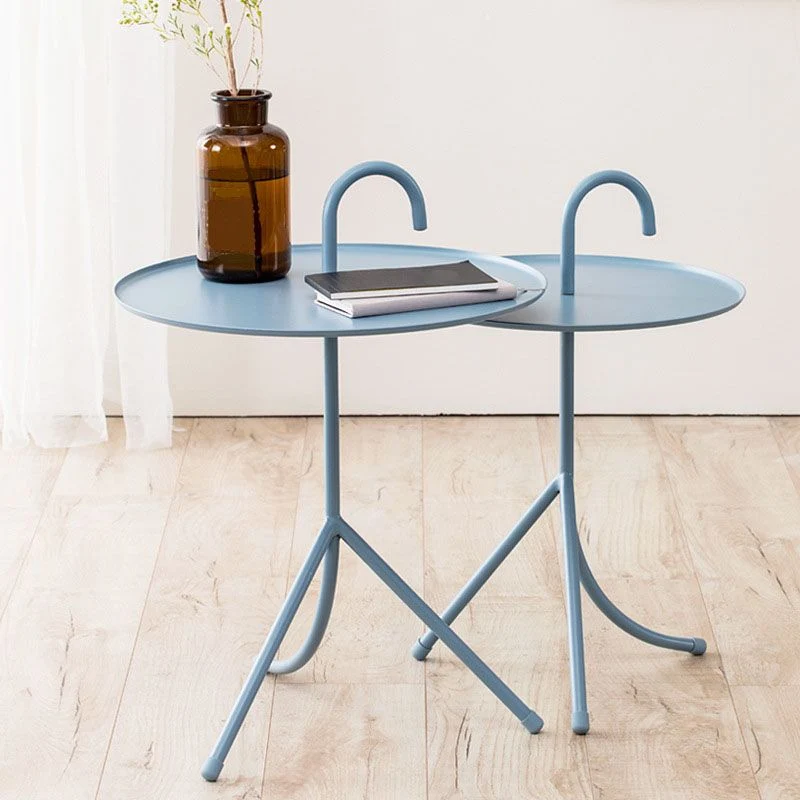 Ronde metalen bijzettafel met 3 poten middeleeuwse moderne stijl Clearhalo