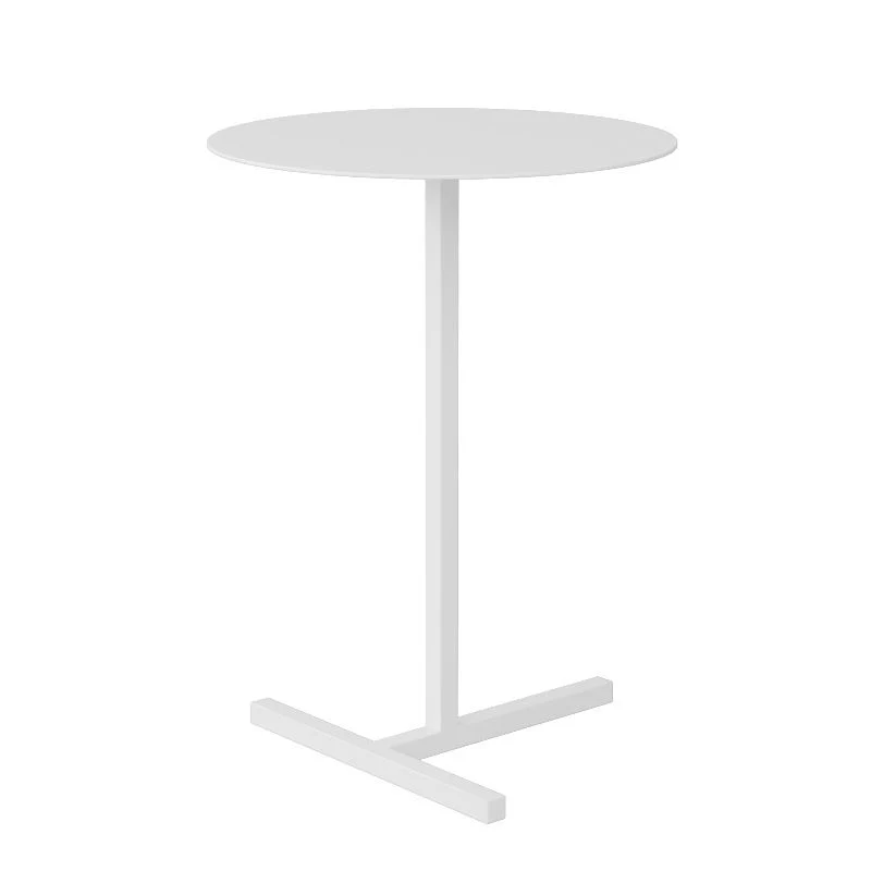 Ronde metalen bijzettafel uit het midden van de eeuw, diam. 15,75 inch bijzettafel op voetstuk Clearhalo