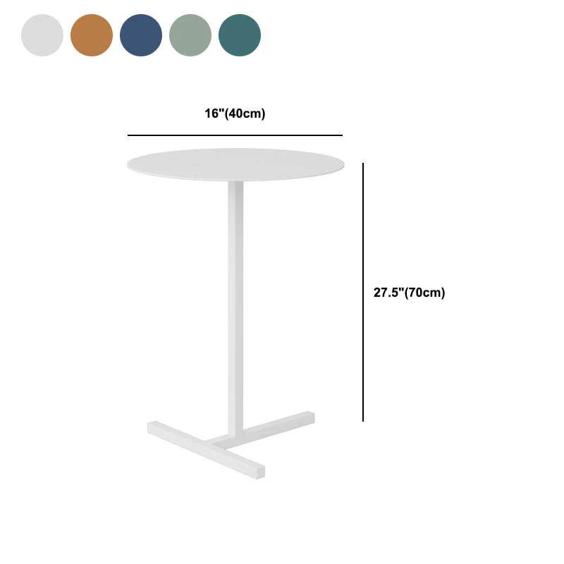 Ronde metalen bijzettafel uit het midden van de eeuw, diam. 15,75 inch bijzettafel op voetstuk Clearhalo