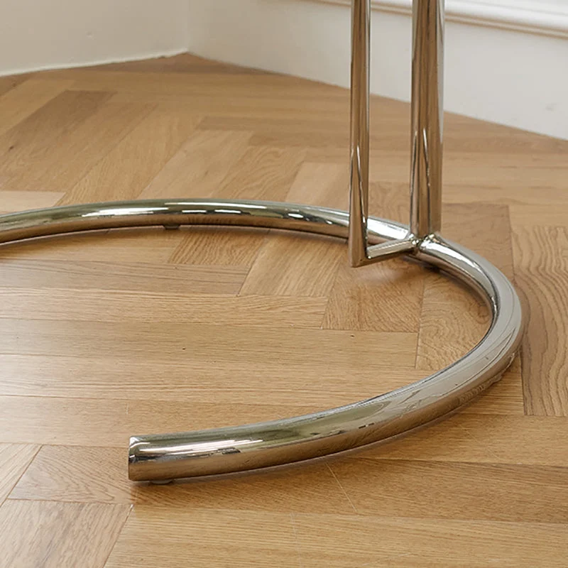 Ronde metalen C-bijzettafel Eigentijdse ronde bijzettafel met glazen blad Clearhalo