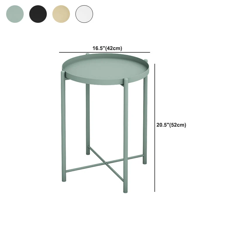 Ronde metalen tafelplaat, 4 poten, onderblad, tafelblad, bijzettafel Clearhalo