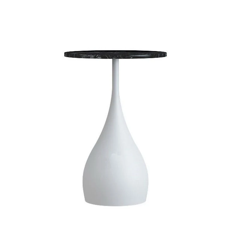 Ronde metalen/marmeren bijzettafel en 13,78"/15,75" brede bijzettafel op voetstuk Clearhalo