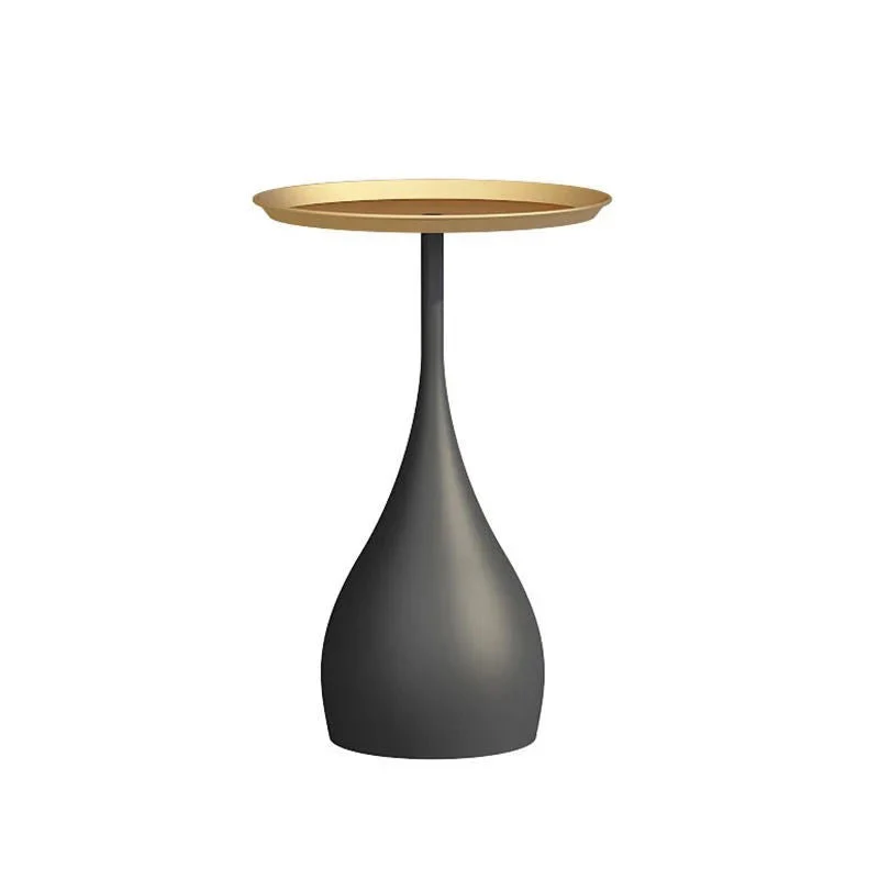 Ronde metalen/marmeren bijzettafel en 13,78"/15,75" brede bijzettafel op voetstuk Clearhalo