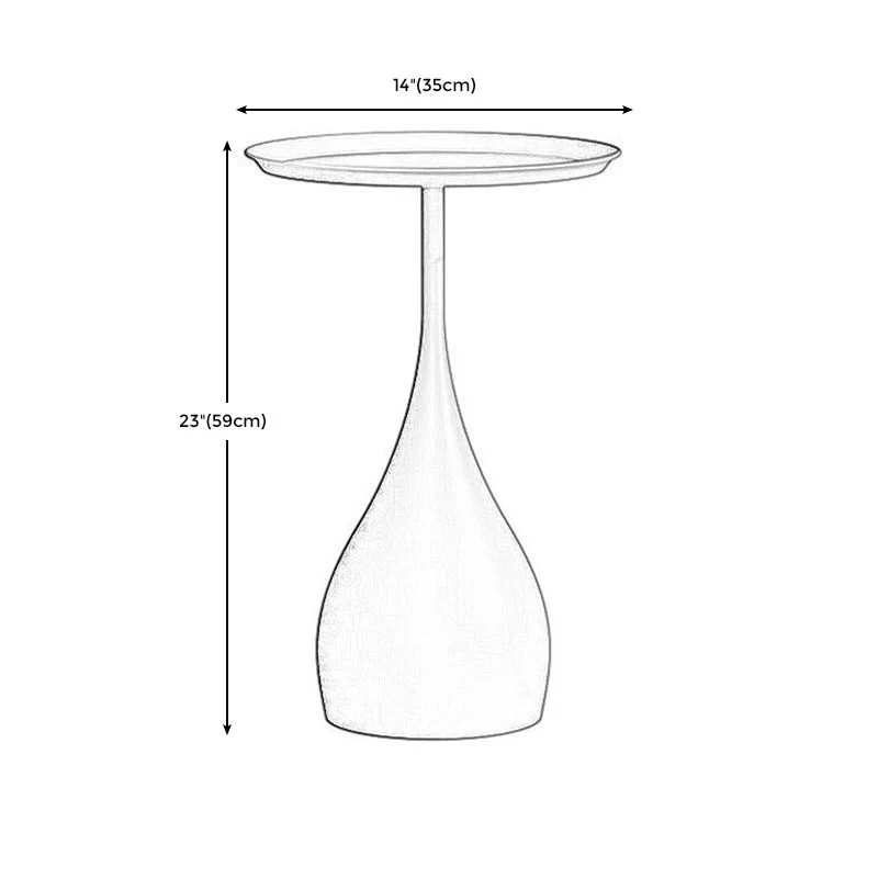 Ronde metalen/marmeren bijzettafel en 13,78"/15,75" brede bijzettafel op voetstuk Clearhalo