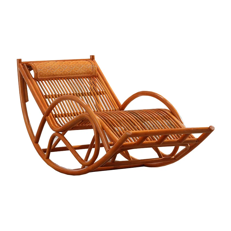 Rotan antieke schommelstoel 27,6" x 66,9" x 35,4" schommelstoel hoge rug voor woonkamer Clearhalo