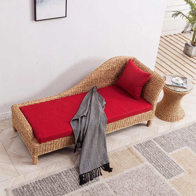 Rotan Chaise Lounge Chair Gestoffeerde Chaise met één arm Clearhalo