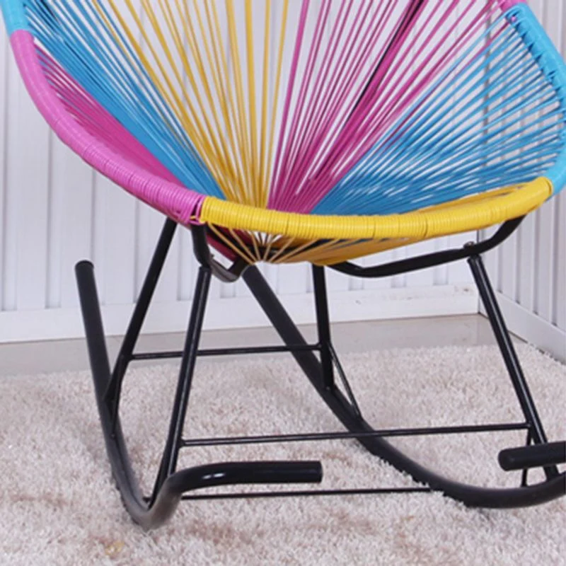 PE Rotan Ijzeren Basis Luie Fauteuil Vrijetijdslounge Schommelstoel Clearhalo