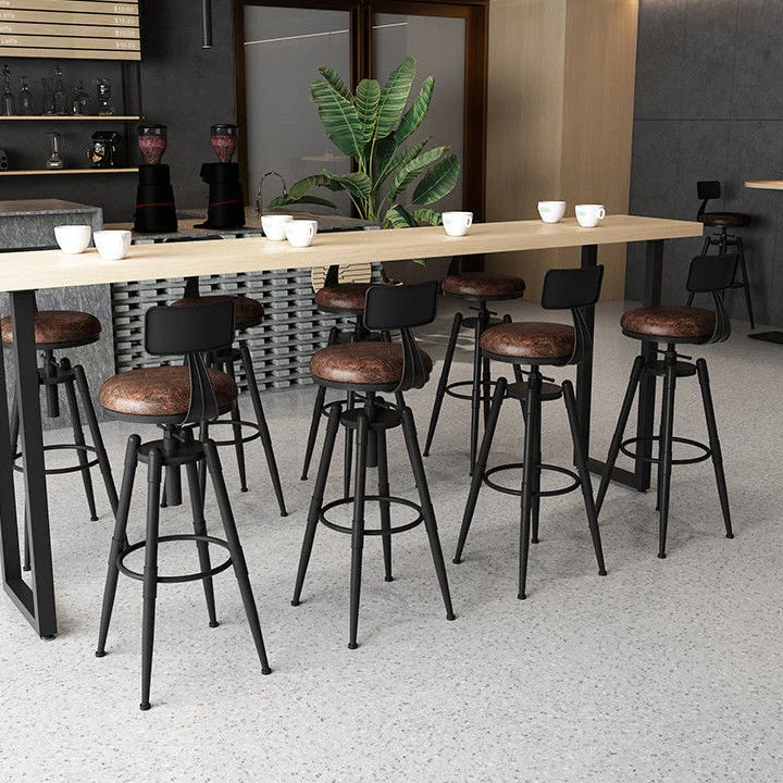 Roterende barkruk industriële stijl 4 poten barkruk voor eetkamer Clearhalo