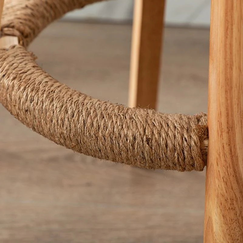 Rubberwood massief houten barkruk, binnen gestoffeerde draaibare barkruk Clearhalo
