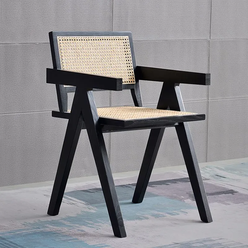 Rubberwood massief houten eetkamerstoel Eetkamerstoel met open rug voor eetkamer Clearhalo