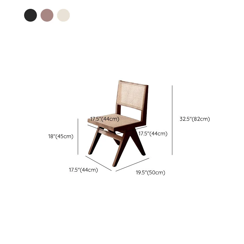 Rubberwood massief houten eetkamerstoel Eetkamerstoel met open rug voor eetkamer Clearhalo