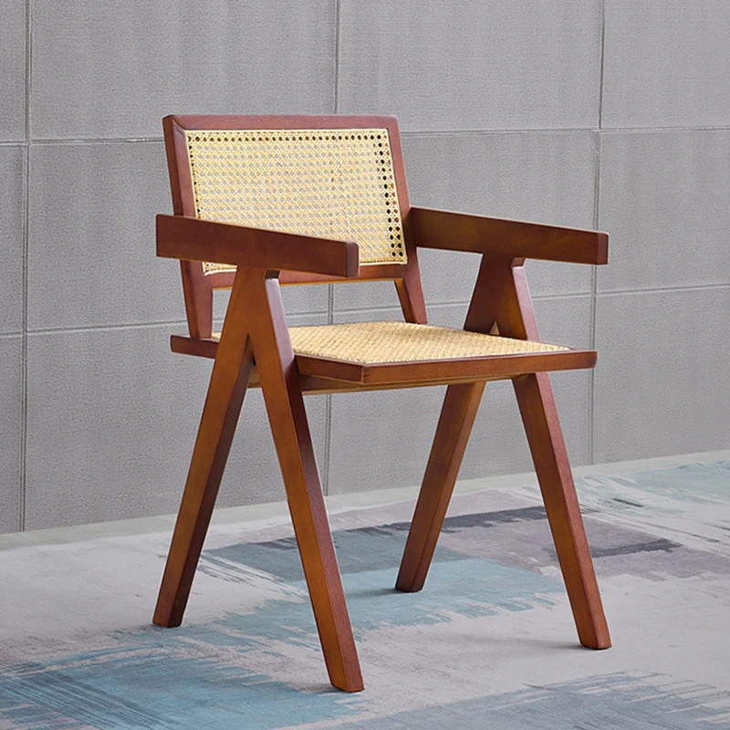 Rubberwood massief houten eetkamerstoel Eetkamerstoel met open rug voor eetkamer Clearhalo