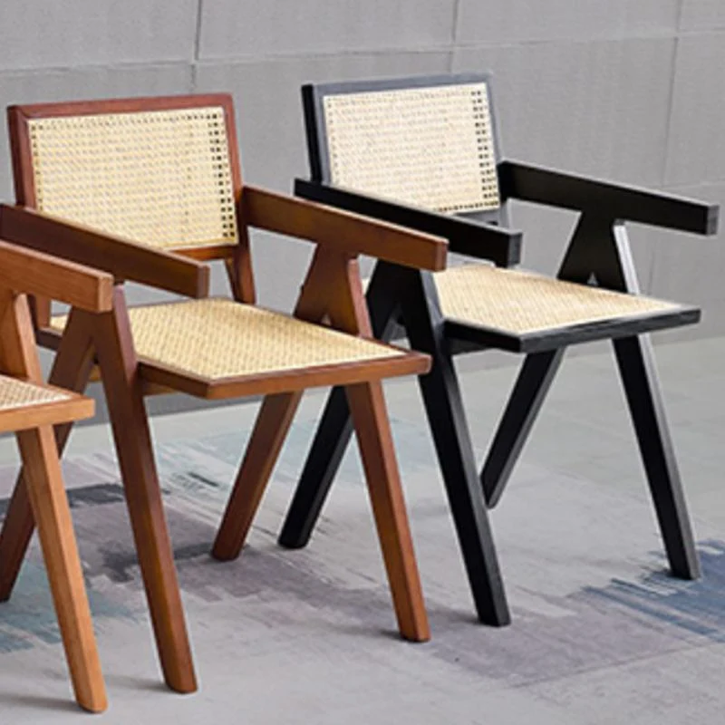Rubberwood massief houten eetkamerstoel Eetkamerstoel met open rug voor eetkamer Clearhalo