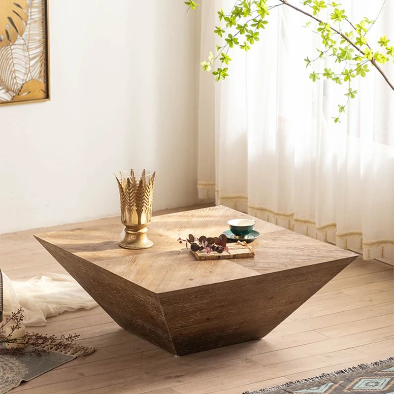 Rustieke hoektafel massief hout bruin accent bijzettafel voor woonkamer Clearhalo