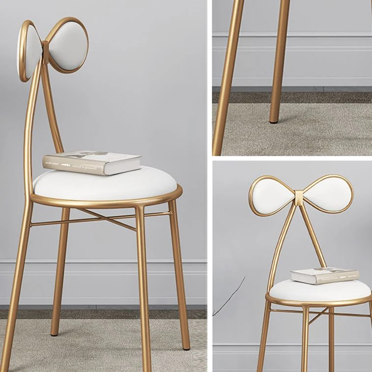 Scandinavisch design armloze bijzetstoel lederen eetkamerstoel met open rug Clearhalo