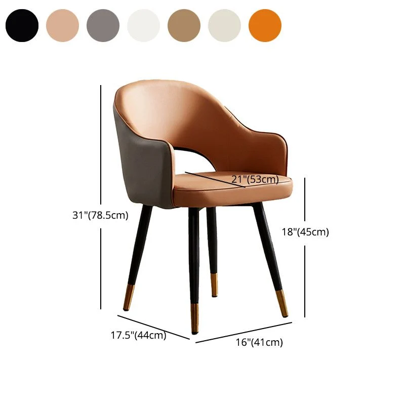 Scandinavisch design Eetkamerstoelen met open rug en gestoffeerde zijstoelen Clearhalo