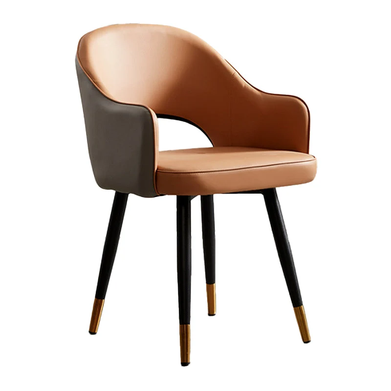 Scandinavisch design Eetkamerstoelen met open rug en gestoffeerde zijstoelen Clearhalo