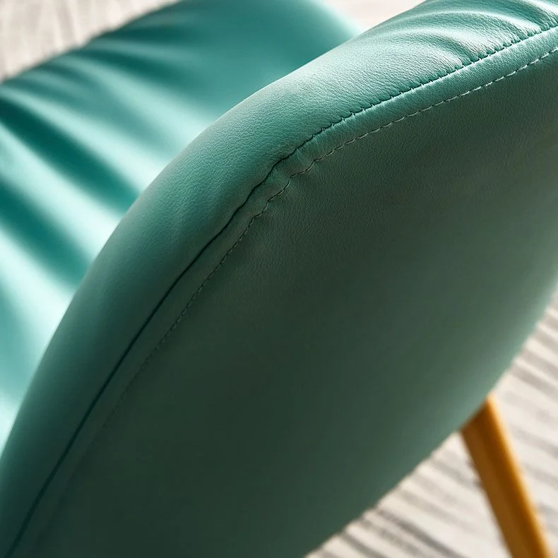 Scandinavisch design lederen eetkamerstoel voor thuis Armloze stoel met stevige rugleuning Clearhalo