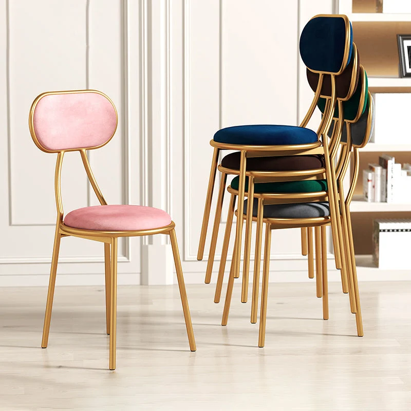 Scandinavisch design stapelbare zijstoelen met open achterkant en gestoffeerde zijstoel Clearhalo