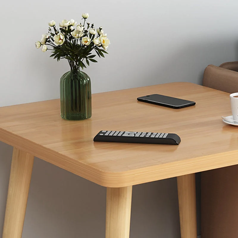 Scandinavische 16,5-inch hoge bijzettafel met houten blad, vierkante bijzettafel met 4 poten Clearhalo