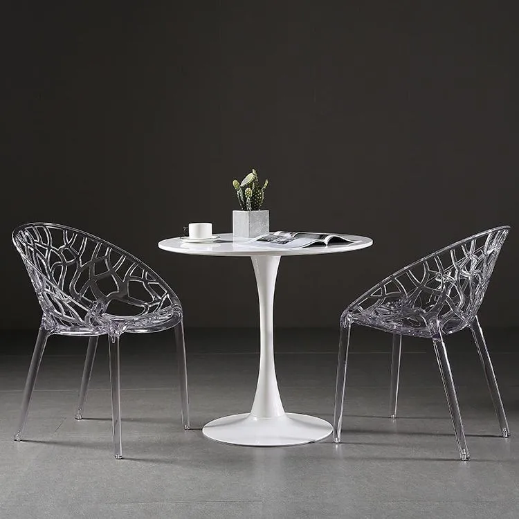 Scandinavische armloze eetkamerstoelen Acryl kruisstoel aan de achterkant Clearhalo
