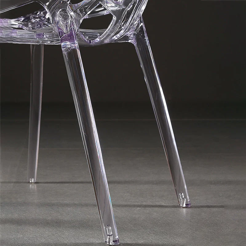 Scandinavische armloze eetkamerstoelen Acryl kruisstoel aan de achterkant Clearhalo