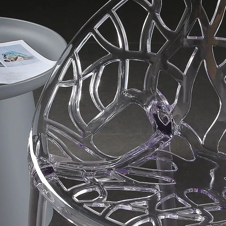 Scandinavische armloze eetkamerstoelen Acryl kruisstoel aan de achterkant Clearhalo