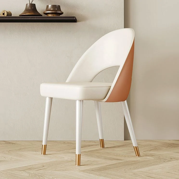 Scandinavische armloze stoelen met open rug voor thuis, gestoffeerde zijstoel Clearhalo
