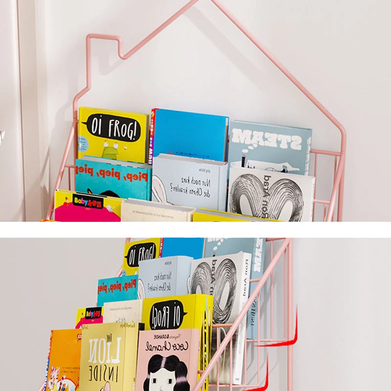 Scandinavische boekenplank met gesloten achterkant, metalen boekenkast met planken Clearhalo