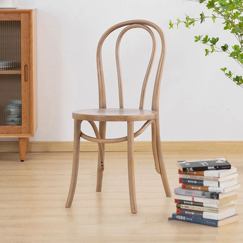 Scandinavische eetkamerstoel zonder armleuning, houten Windsor eetkamerstoel met rugleuning Clearhalo
