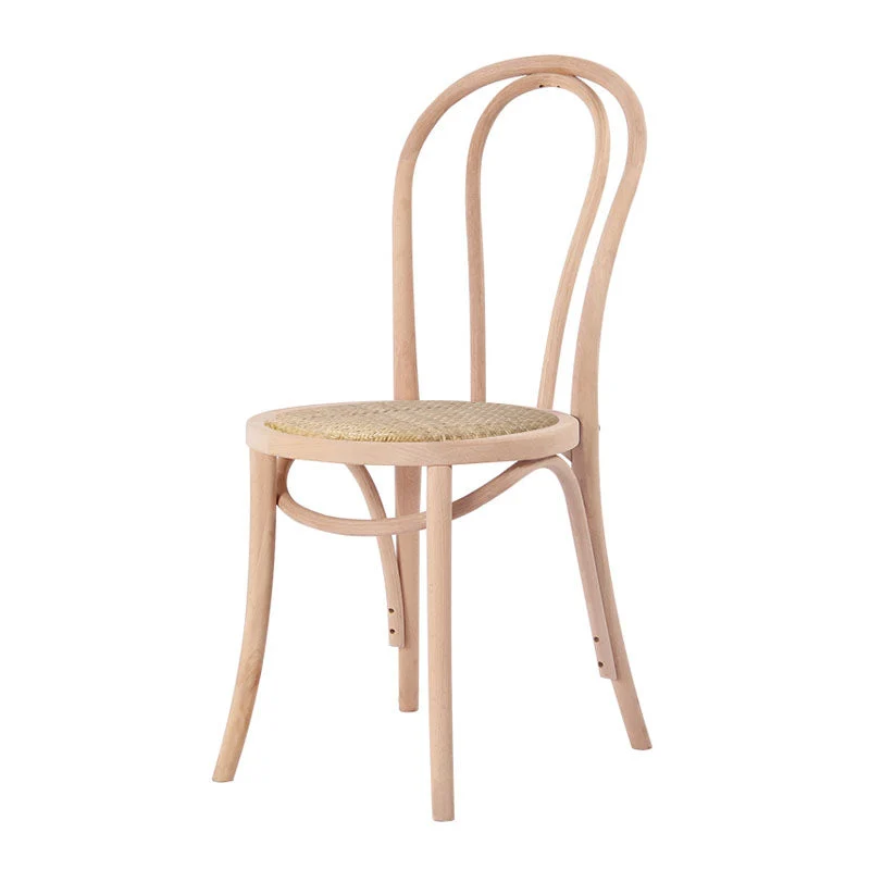 Scandinavische eetkamerstoel zonder armleuning, houten Windsor eetkamerstoel met rugleuning Clearhalo